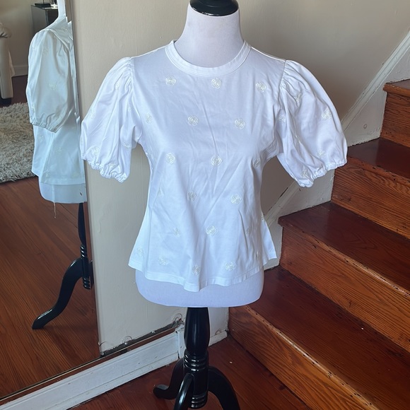 Alexis white embroiled top size large - Picture 2 of 10